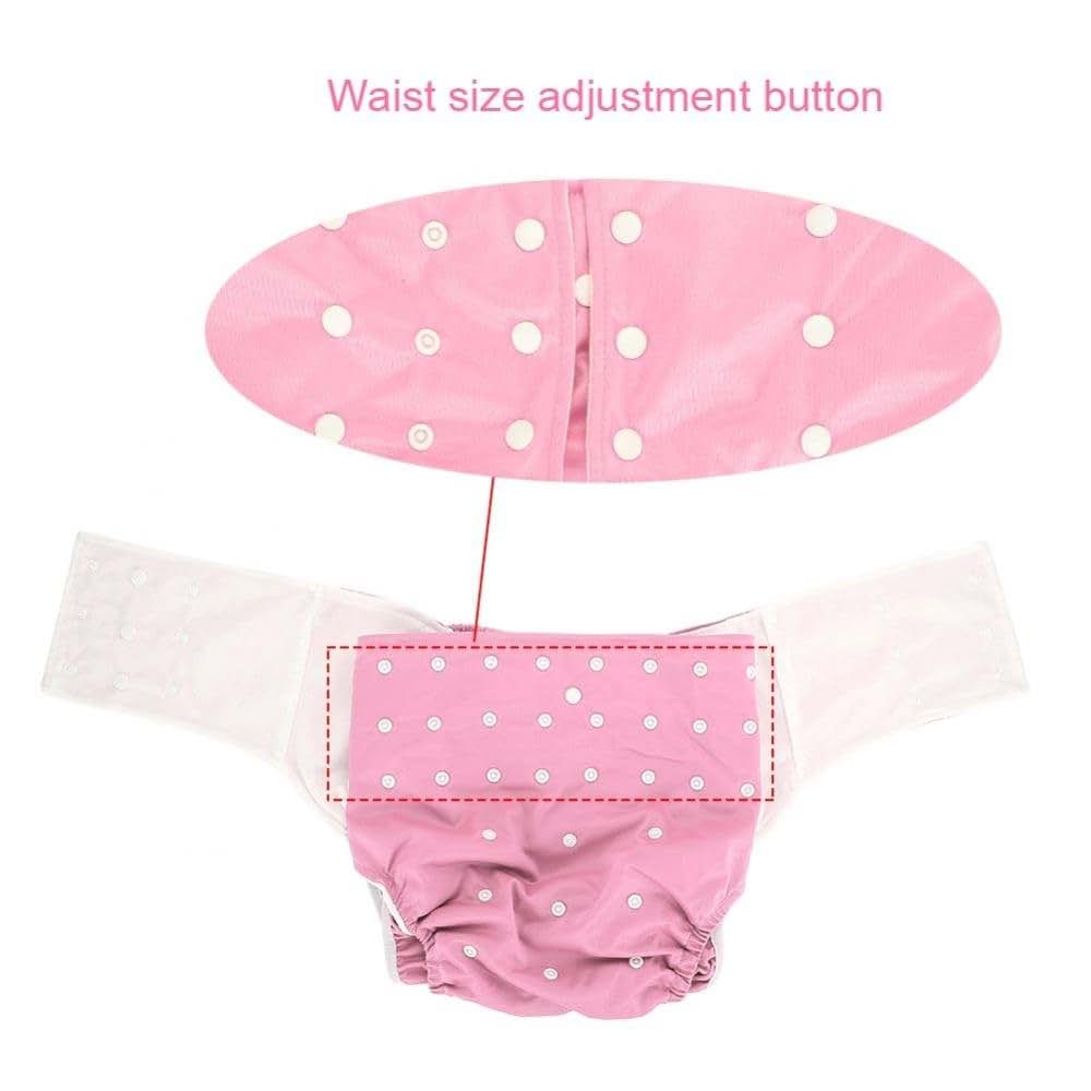 Asixx Adult Pocket Nappy In Pink, Adjustable Reusable Diaper Cover (photo 3)