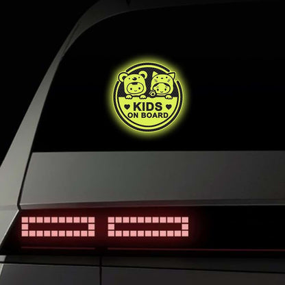 Nouiroy Baby on Board Reflective Car Decal Stickers, 2-Pack, Koala and Cat Design, Green