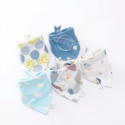 MMGGFQ Soft Cotton Bandana Bibs, Absorbent Triangular Drool Bibs for Newborns Adjustable Ruffle Feeding Bibs for
