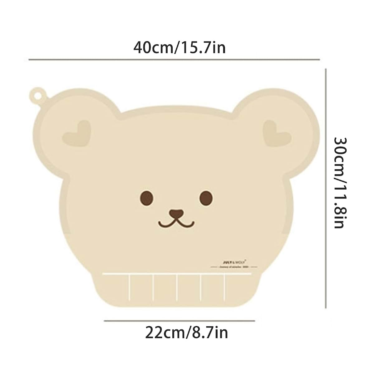 Shinycome Cute Bear Silicone Kids Placemat with Food Catching Pocket, Non-Slip