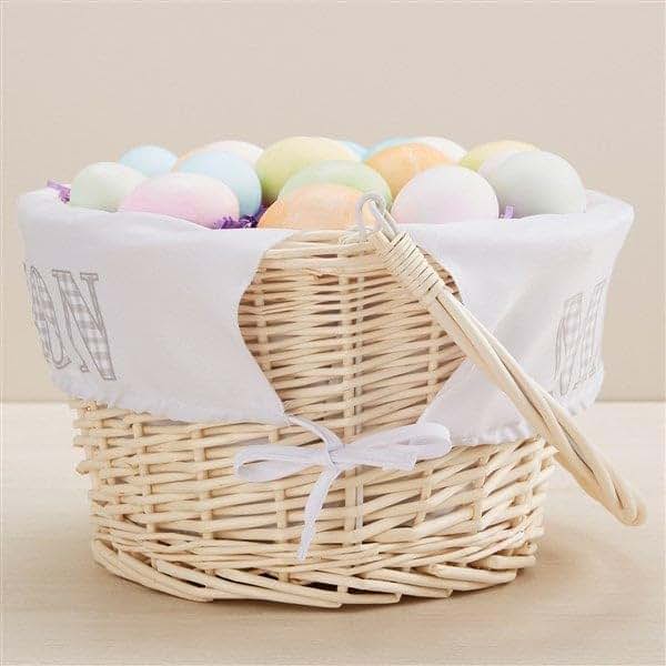 Personalization Universe Personalized Gingham Name Hand-Woven Easter Basket (photo 3)