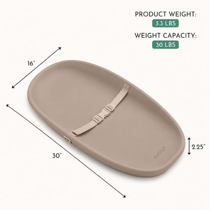 Evolur Eva Changing Pad, Waterproof EVA Foam, Safety Strap, Oat (photo 3)