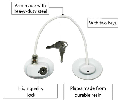 Coco&Angelo Refrigerator Lock with 2 Keys and Adhesive Mount (photo 3)