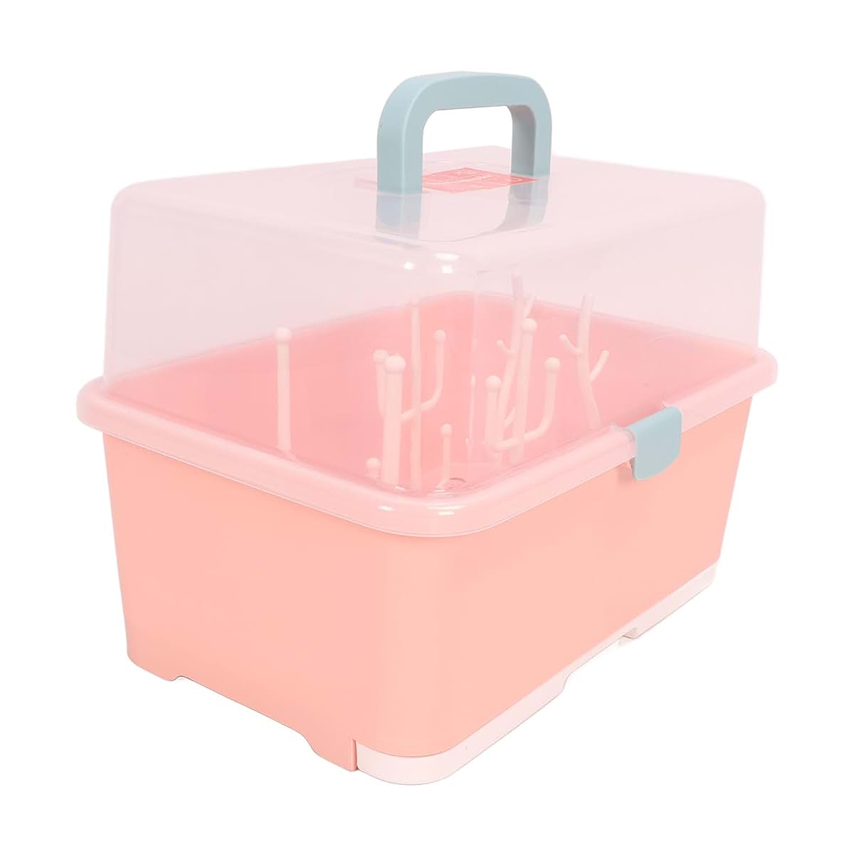 Zudoo Baby Bottle Drying Storage Box, Large Capacity Container In Implicit Pink (photo 3)