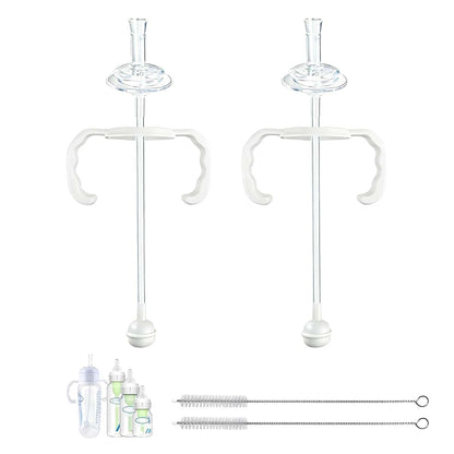 Honeykin Straw Cup Conversion Kit Compatible with Dr. Brown’s Narrow & Glass Baby Bottles, 2 Pack Weighted Straw
