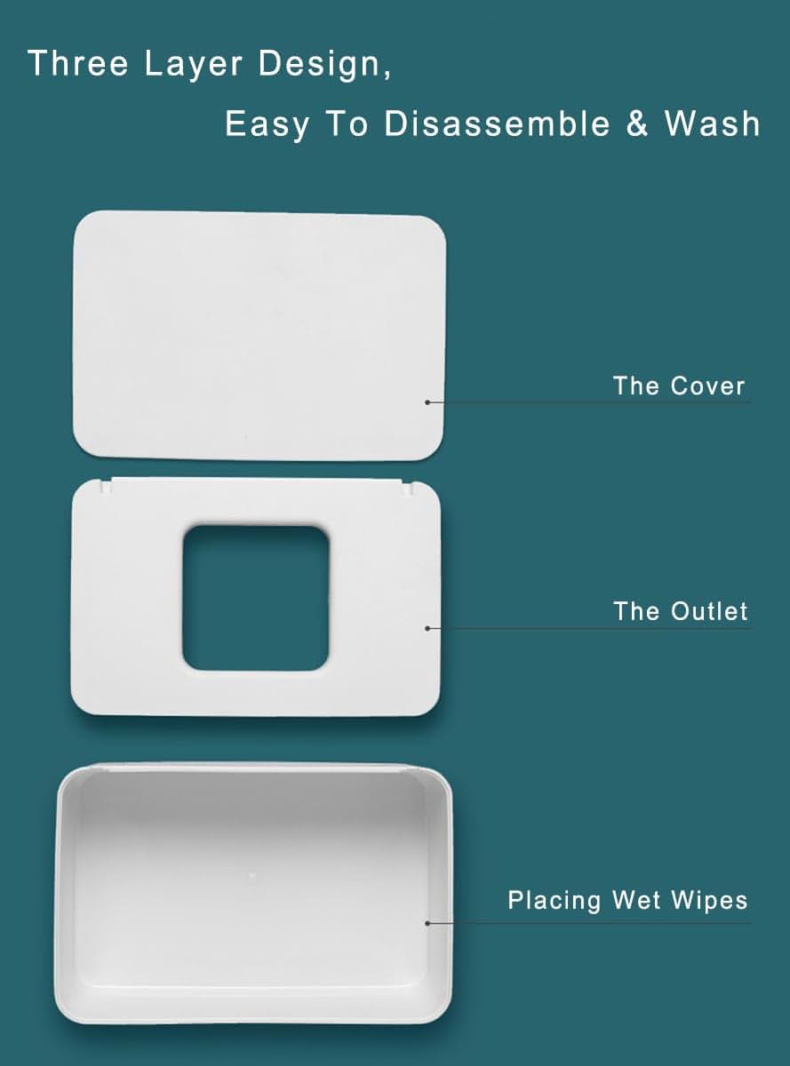Illikkuyax 2 Pack Baby Wipes Dispenser Grey
