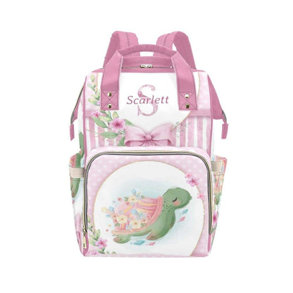 YallLocoMo Personalized Diaper Bag Backpack Gift Pink Floral Baby Turtle Cute Versatile Travel Bag: Large Capacity &