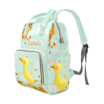 NZOOHY Cute Little Yellow Duck Personalized Diaper Bag,Custom Name Diaper Backpack Mommy Nursing Bag for Baby Boy Girl (photo 4)