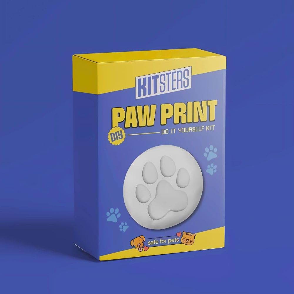 KITSTERS DIY Paw Printing Kit for Cats & Dogs with Epoxy Resin Mould and Video Workshop
