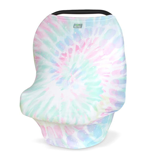 Itzy Ritzy 4-in-1 Nursing Cover, Car Seat Cover, Shopping Cart Cover & Infinity Scarf – Breathable, Multi-Use Nursing Cover Up for Breastfeeding, Carseat Canopy & Stroller Cover (Rainbow Tie Dye)