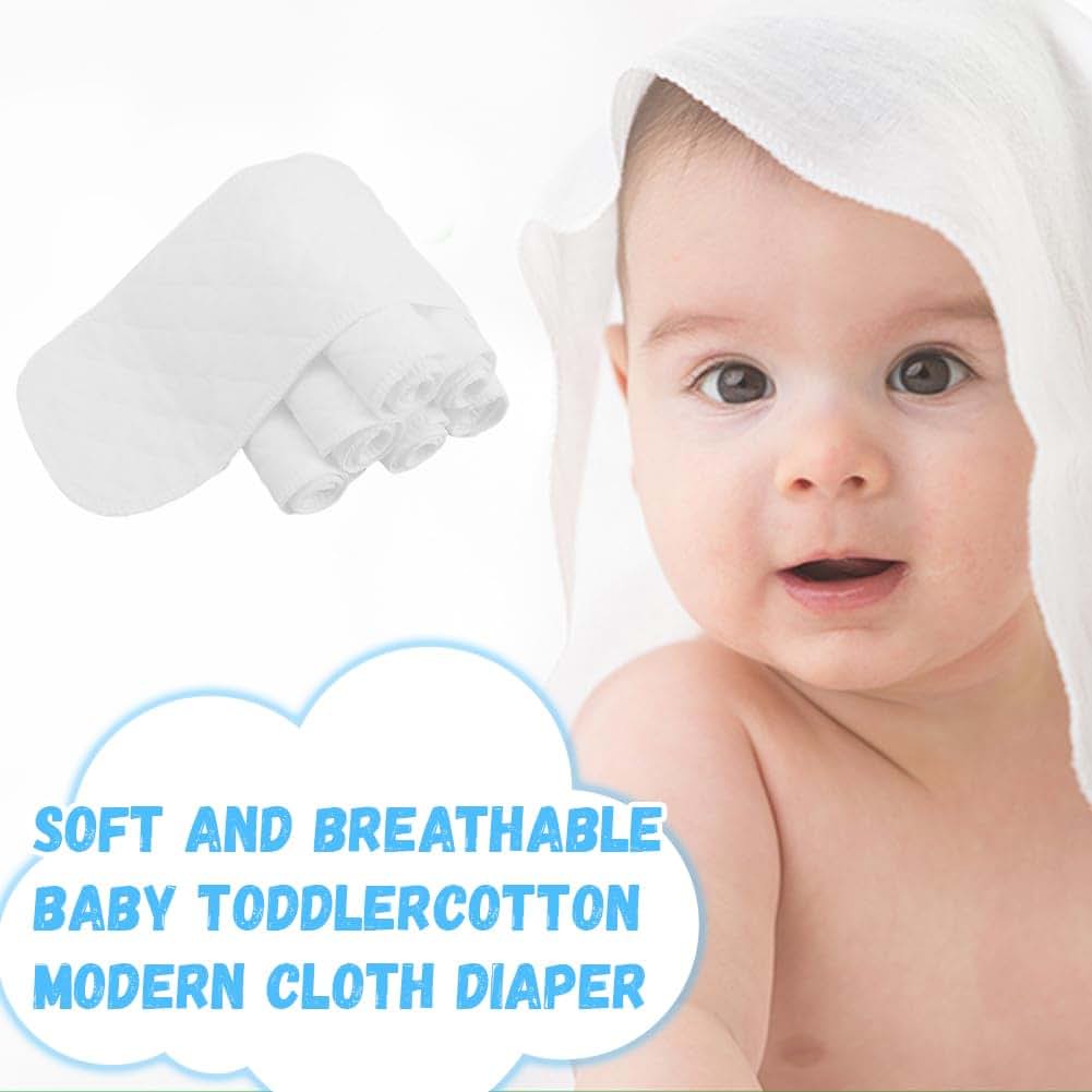 Sunicon Soft Diaper, 10PCS Breathable Cotton Modern Cloth Nappy Liners Double Water Absorb Reusable(Six Layers 32x12cm) (photo 3)