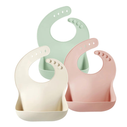 PandaEar Silicone Baby Bibs Set of 3