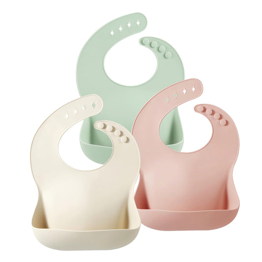 PandaEar Silicone Baby Bibs Set of 3