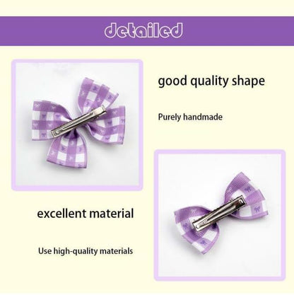 BOENBE LOVED 3-Pack Bow Denim Hair Clips, No-Slip Barrettes, Pink