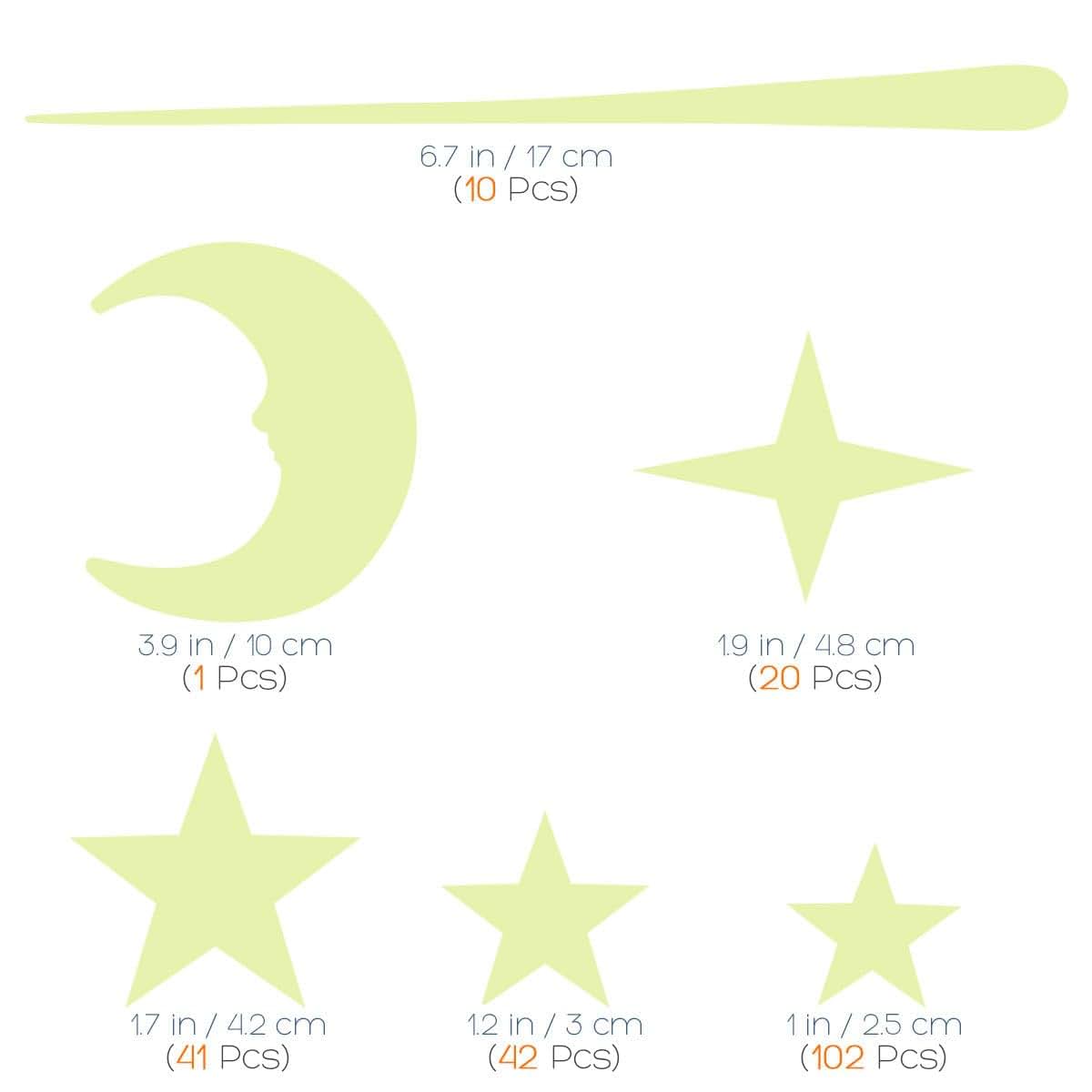 Unomor 216-Piece Glow in The Dark Star Stickers for Walls and Ceilings