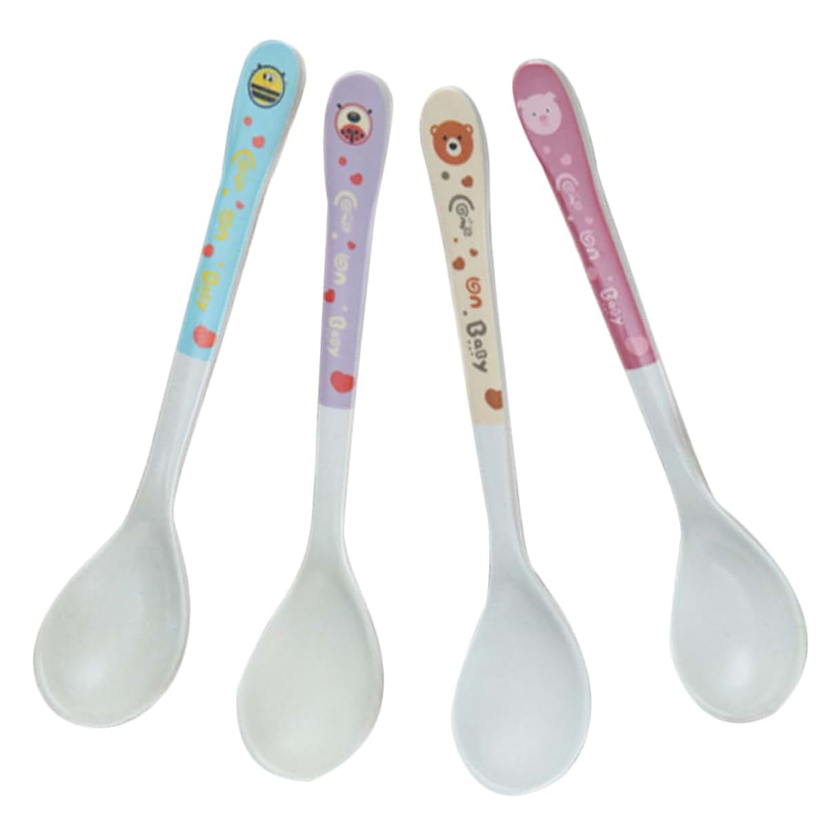 Totority 4Pcs Silicone Feeding Spoons with Ergonomic Handles