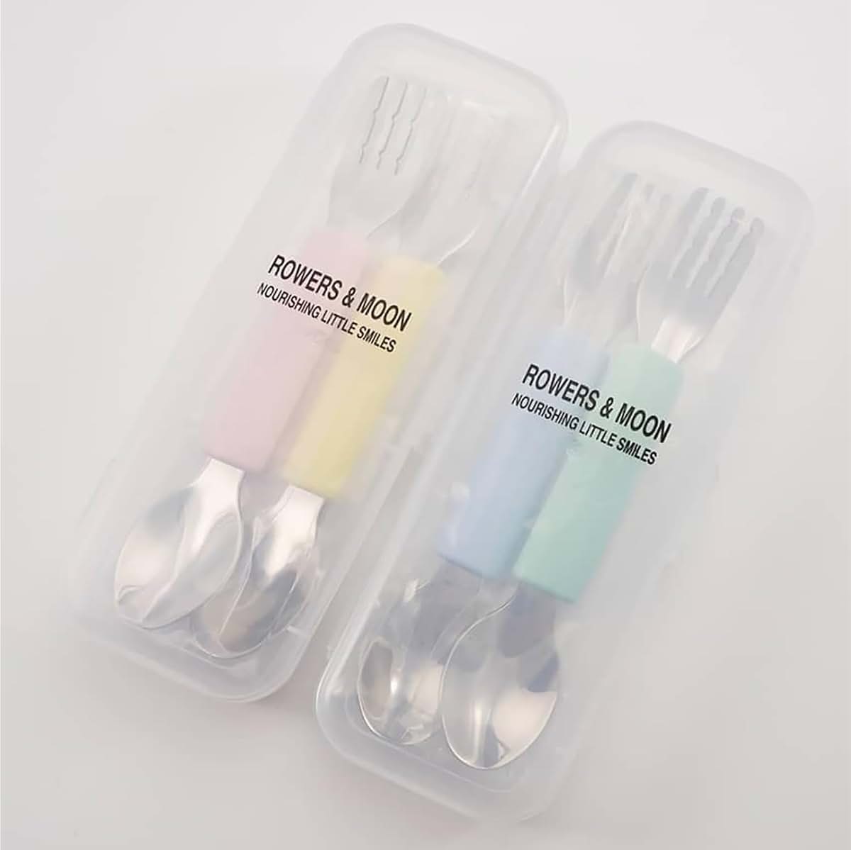 Rowers & Moon Stainless Steel Fork and Spoon Set For Toddlers (photo 2)