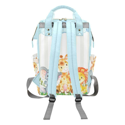 NZOOHY Personalized Diaper Bag,White Cloud Meadow Animal Custom Name Shower Gift Diaper Backpack Baby Boys Girl Nappy (photo 2)