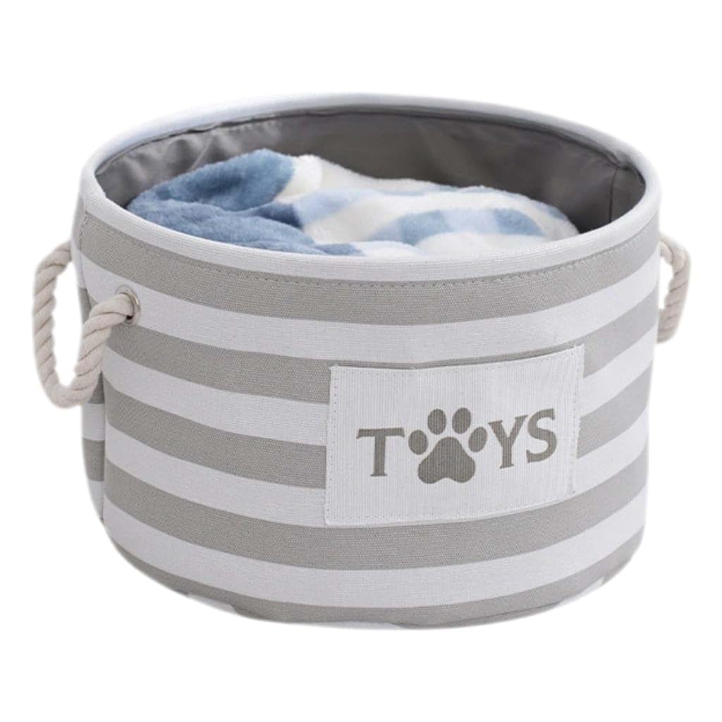 Flaxarne Cartoon Doll Pattern Kids Storage Box, Linen Toy Organizer