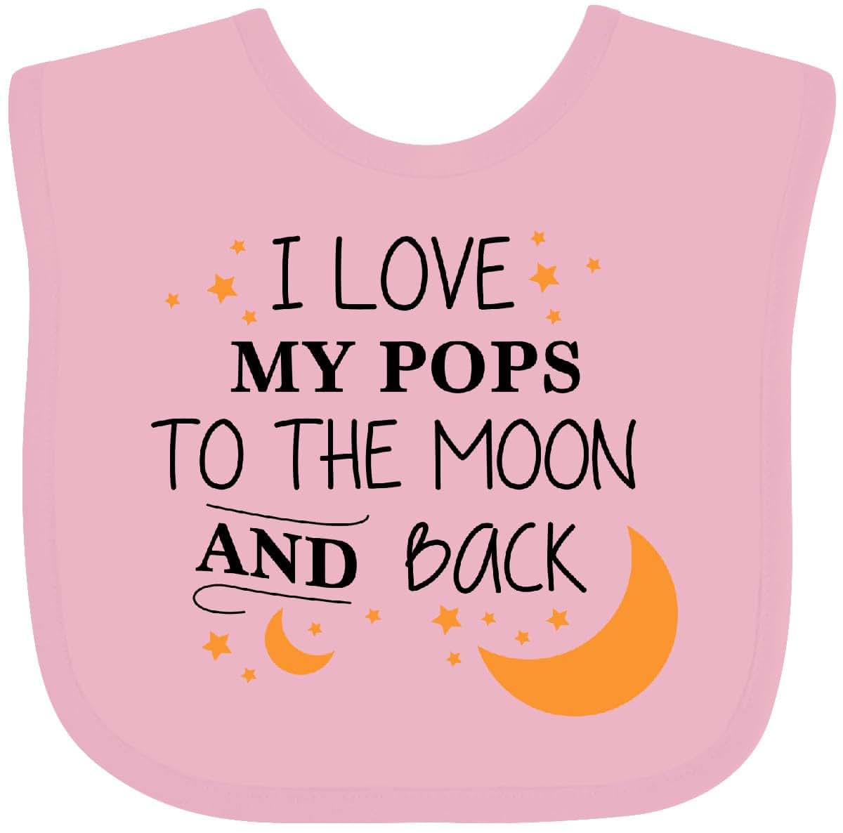 Inktastic I Love My Pops To The Moon And Back Baby Bib