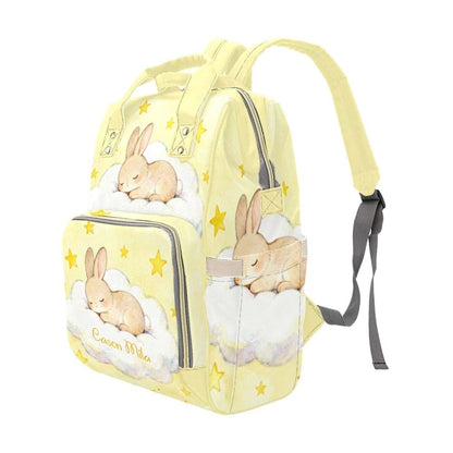 NZOOHY Sleeping Rabbit Yellow Star Personalized Diaper Bag Backpack with Name,Custom Mommy Bag Gifts Nappy Backpack for (photo 2)
