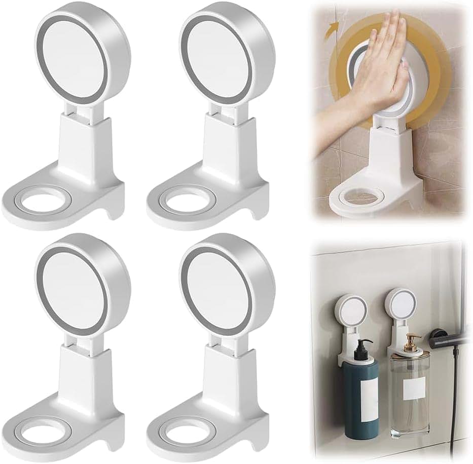 Acuirw Suction Cup Bottle Holder For Shower, 4 Pack