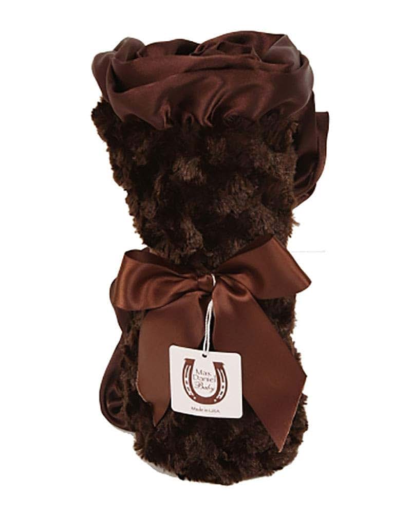 Max Daniel Designs Baby Satin Throw Blanket, Platinum Rosebuds