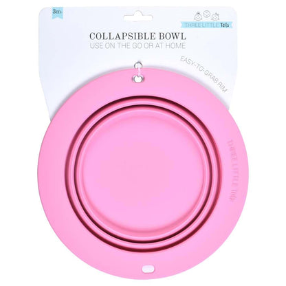 BabyOneStop Silicone Collapsible Travel Bowl for Toddlers and Pets, Rose