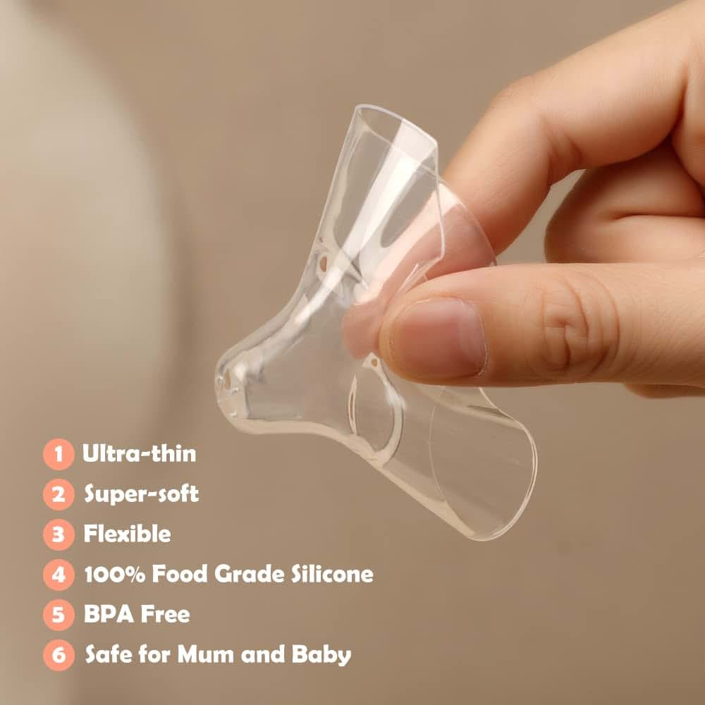 Haakaa Nipple Shields 18mm, 2-Pack with Carry Case
