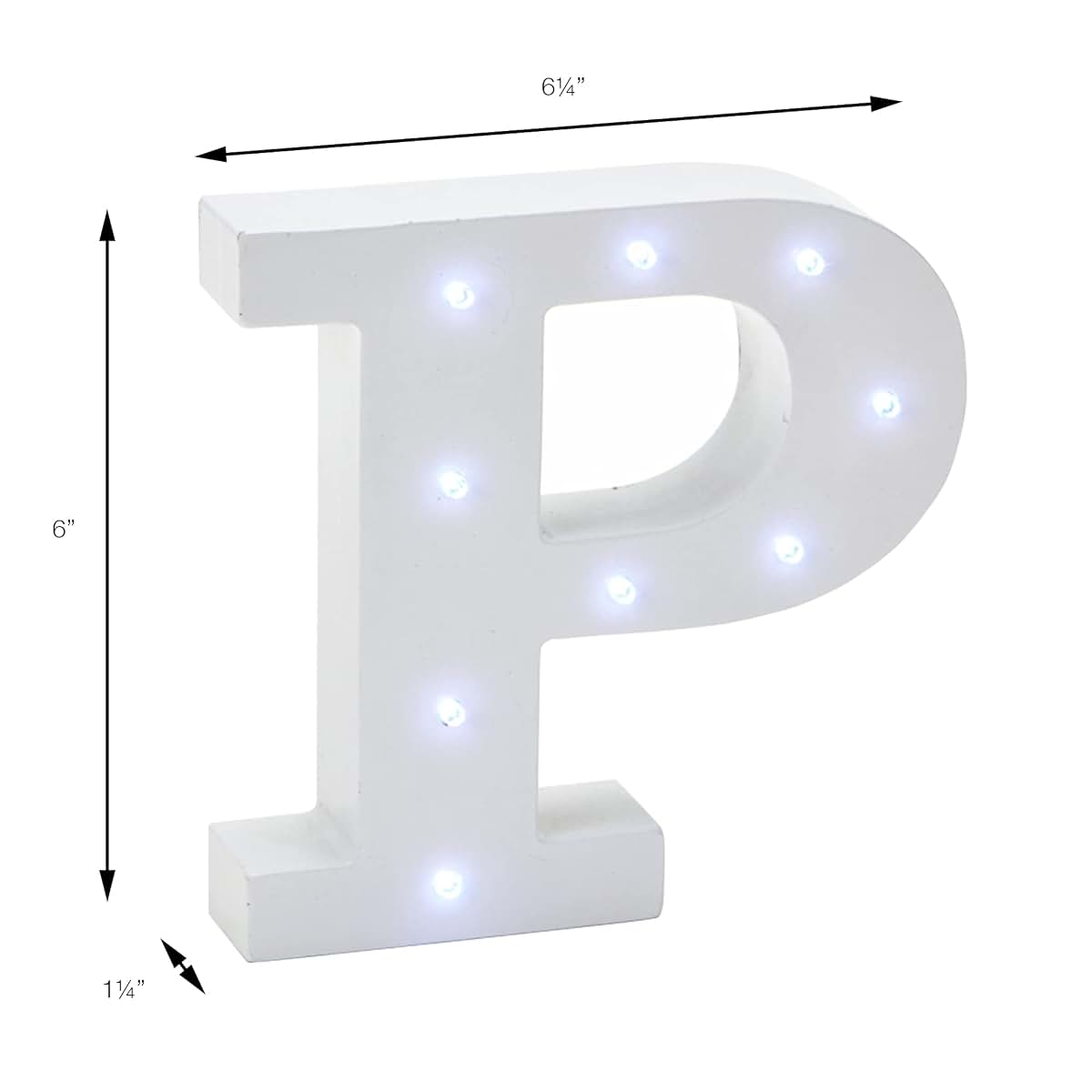 Sioditin Stumps Wooden Vintage LED Marquee Letter P