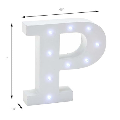 Sioditin Stumps Wooden Vintage LED Marquee Letter P