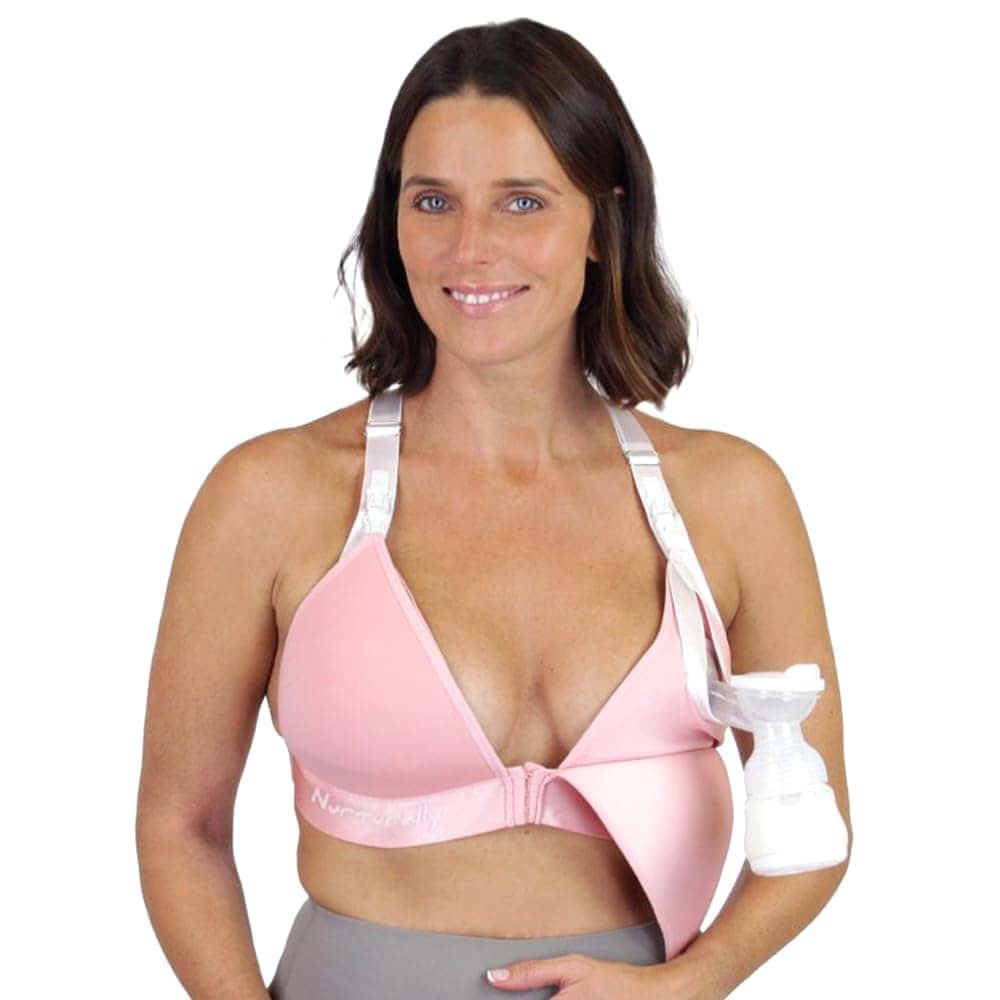 Chrome Cherry Nurturally Nursing and Pumping Bra, Adjustable Breast Pump Bra, Non-Wired Pumping Bra Hands Free, High