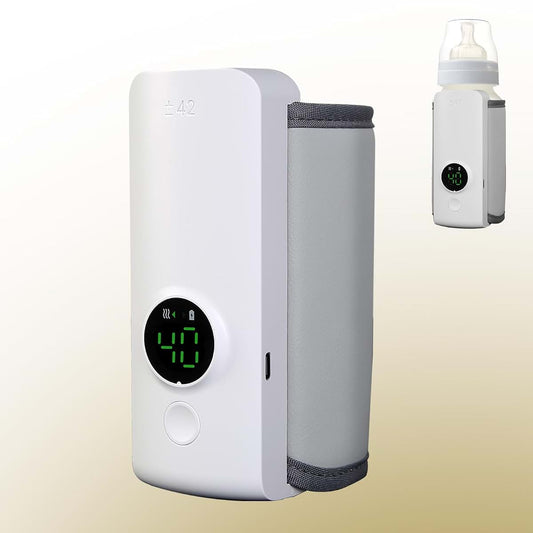 KOCASO Portable Bottle Warmer for Baby - 6 Heating Levels Rechargeable, Keeps Warm 5 Hours, Compatible with All