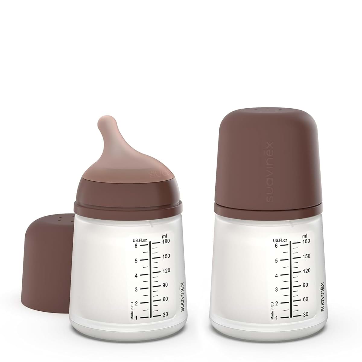 Suavinex Zero Zero Anti Colic Baby Bottle, 6 Oz, 2-Pack