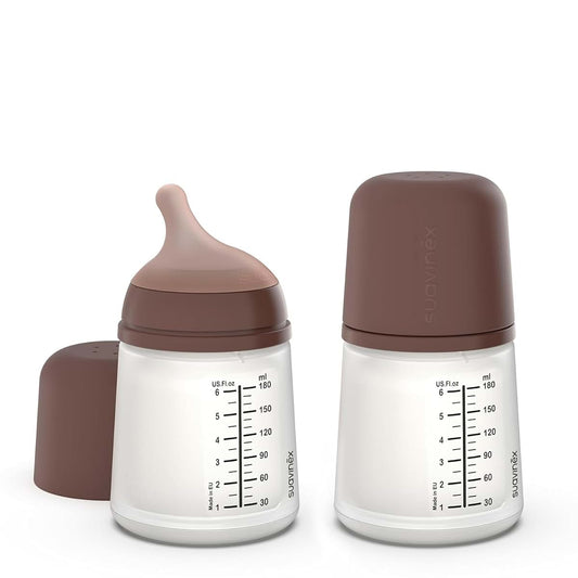 Suavinex Zero Zero Anti Colic Baby Bottle, 6 Oz, 2-Pack