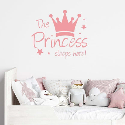 Shouhengda Princess Sleep Here Wall Decal With Crown And Star Art