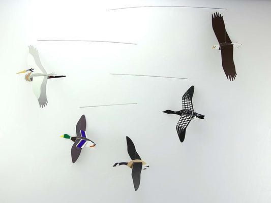 Skyflight Mobiles Wilderness Birds Mobile with Stainless Steel Rod