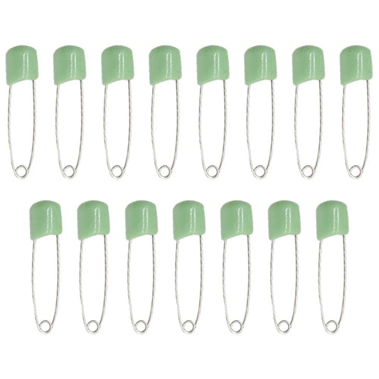 CEEYSEE 50 Pieces Safety Pins 2.12 Inch Stainless Steel Pins Plastic Head Safety Pins Light Green Safe Locking Closures