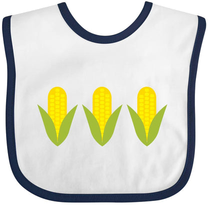 Inktastic Corn Lover Baby Bib with Three Cobs Design
