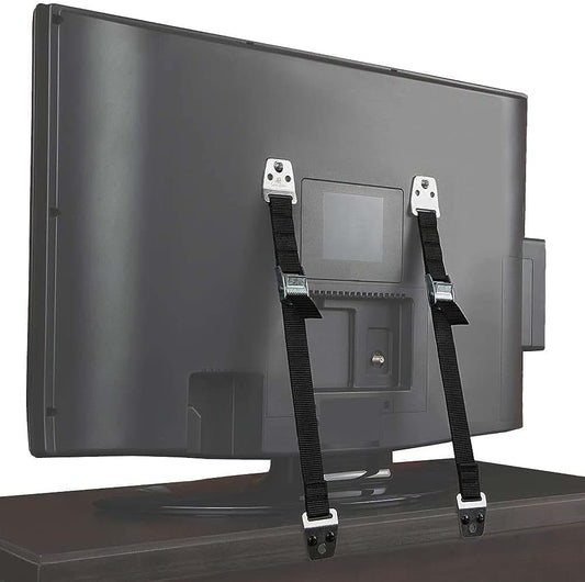 Heavy Duty Metal Anti Tip Straps - Adjustable Furniture Wall Anchors for Baby Proofing, Pack of 2