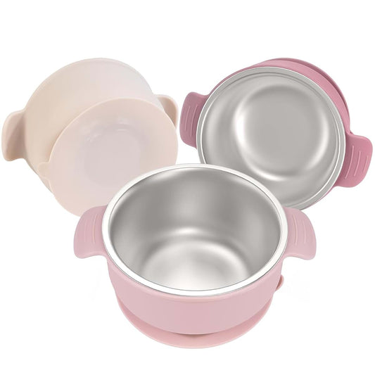 Bella's Friends Life Stainless Steel Baby Suction Bowls, 3 Pack
