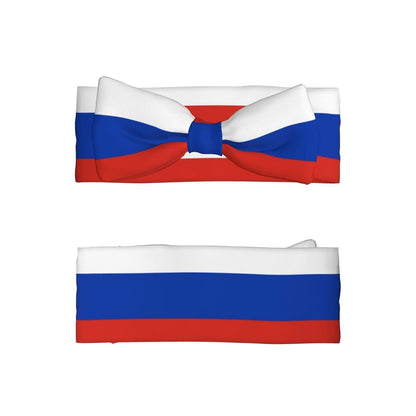 Blue One Stop Russian Flag Bow Headband for Newborns and Infants