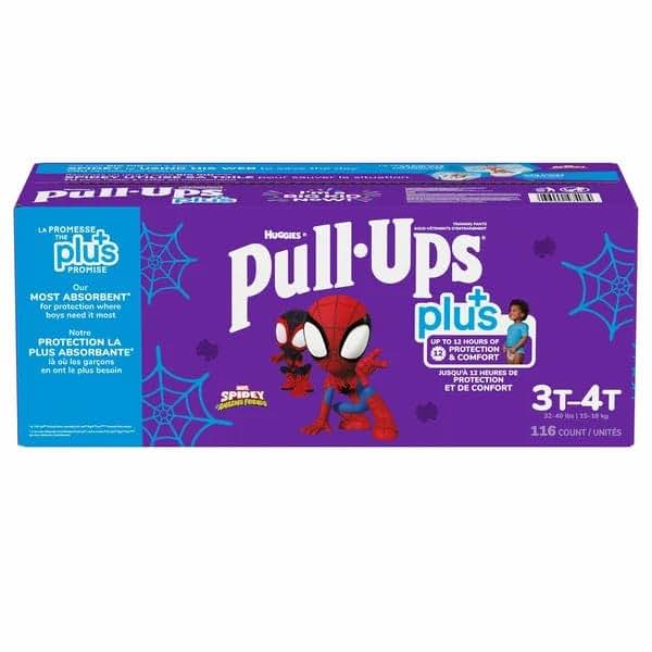 Huggies Pull-Ups Boys' Potty Training Pants, Size 3T-4T, Spiderman Designs