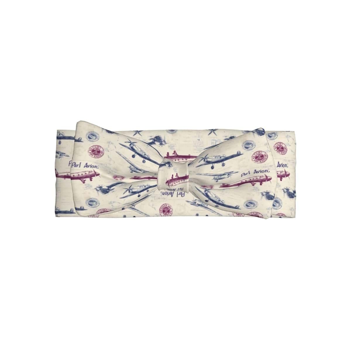 TZTTZT Retro Airplane Print Baby Girls Bows Headband