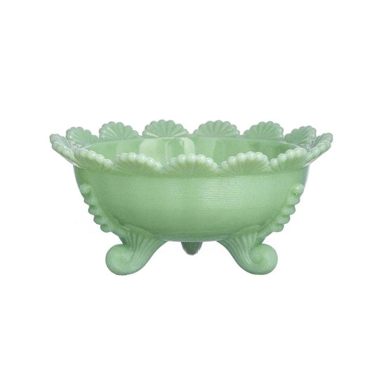 Mosser Glass Footed Berry Bowl - Jadeite 5 Inch
