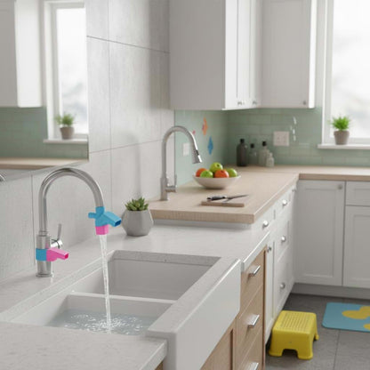 BabyOneStop Faucet Water Tap Extender Spout for Kids, Toddlers, and Babies, Set of 4