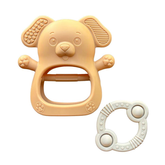 Next Little Baby Teether Set, Anti-Drop Silicone Teething Mitt & Pop Sensory Teething Ring, Hand Wrist Baby Teether