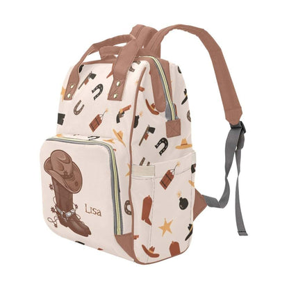 YallLocoMo Personalized Diaper Bag Backpack Name Cowboy Hat and Boot Convenient and Durable: Waterproof (photo 4)