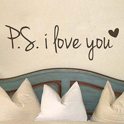 DigTour WallArt Ps I Love You Vinyl Wall Decal In White