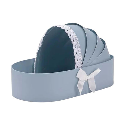 Vdaxvme Baby Showers Empty Flower Basket Gift Box Cradle Shape Hamper Basket For Baby Showers Wedding Floral